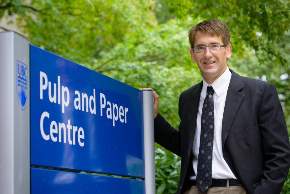 James Olson of UBC’s Pulp and Paper Centre, which received a $2.7 million grant. Photo: Don Erhardt.